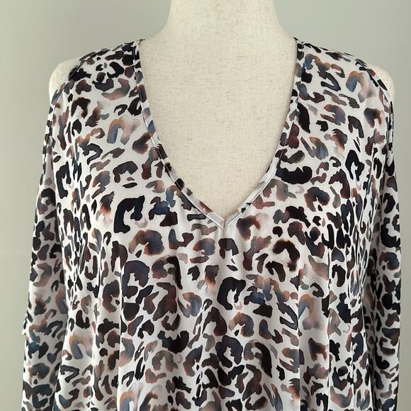Show Me Your Mumu Cold Shoulder Caftan Top Cheetah Print Size M - Picture 5 of 8